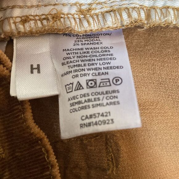 Loft Gold Tone Tan Chord High Waist Skinny Pants Size 6 - Picture 9 of 9